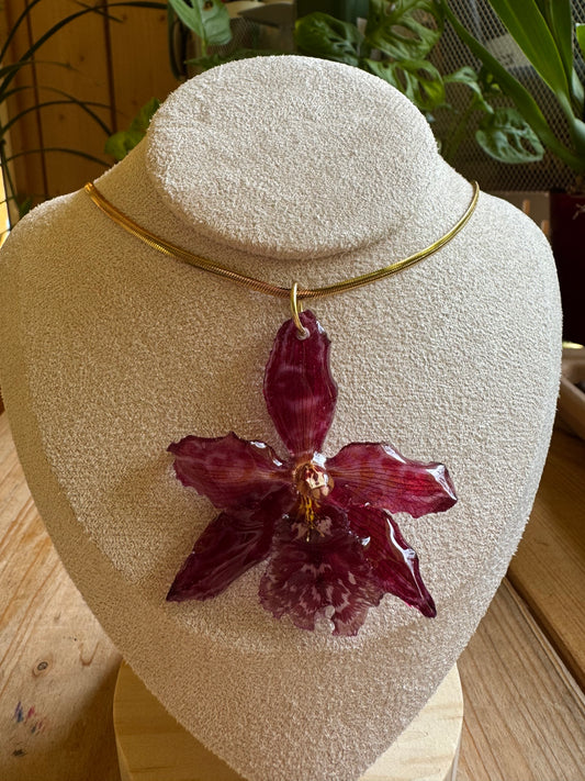 Hybrid orchid necklace