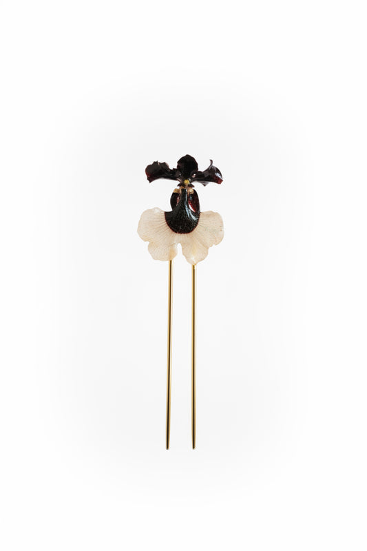 Black orchid hairpin SYLLIA