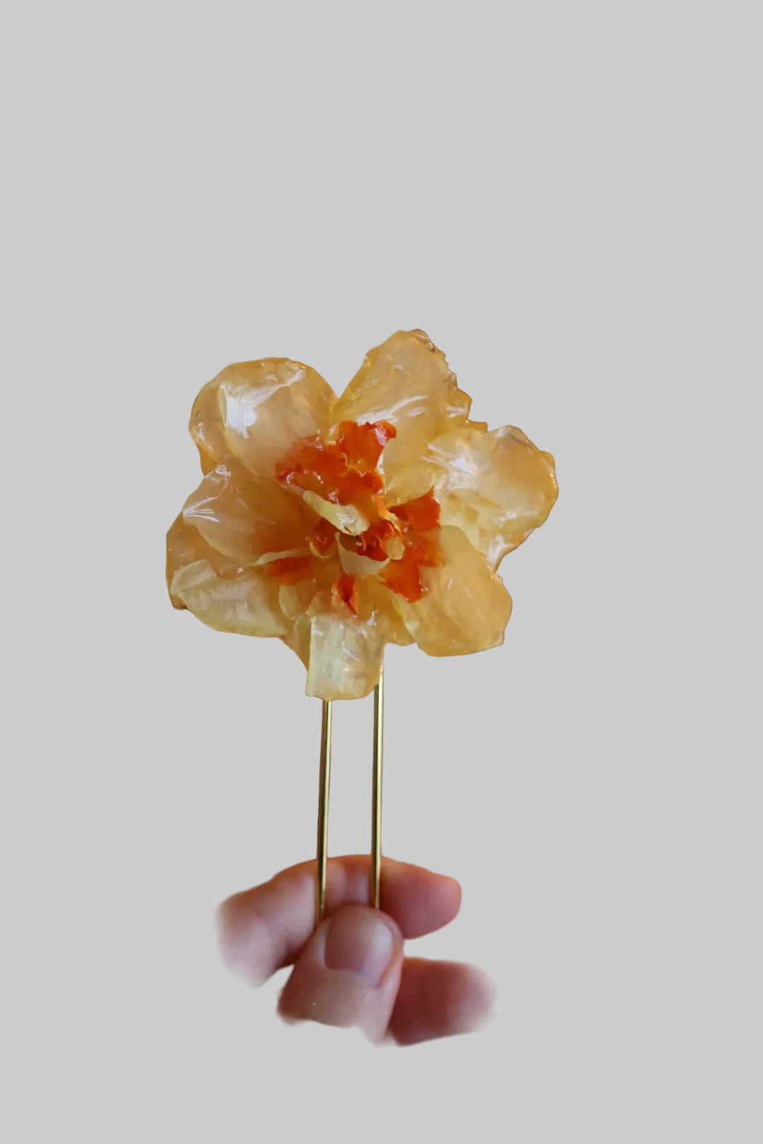 Big yellow daffodil hairpin SYLLIA