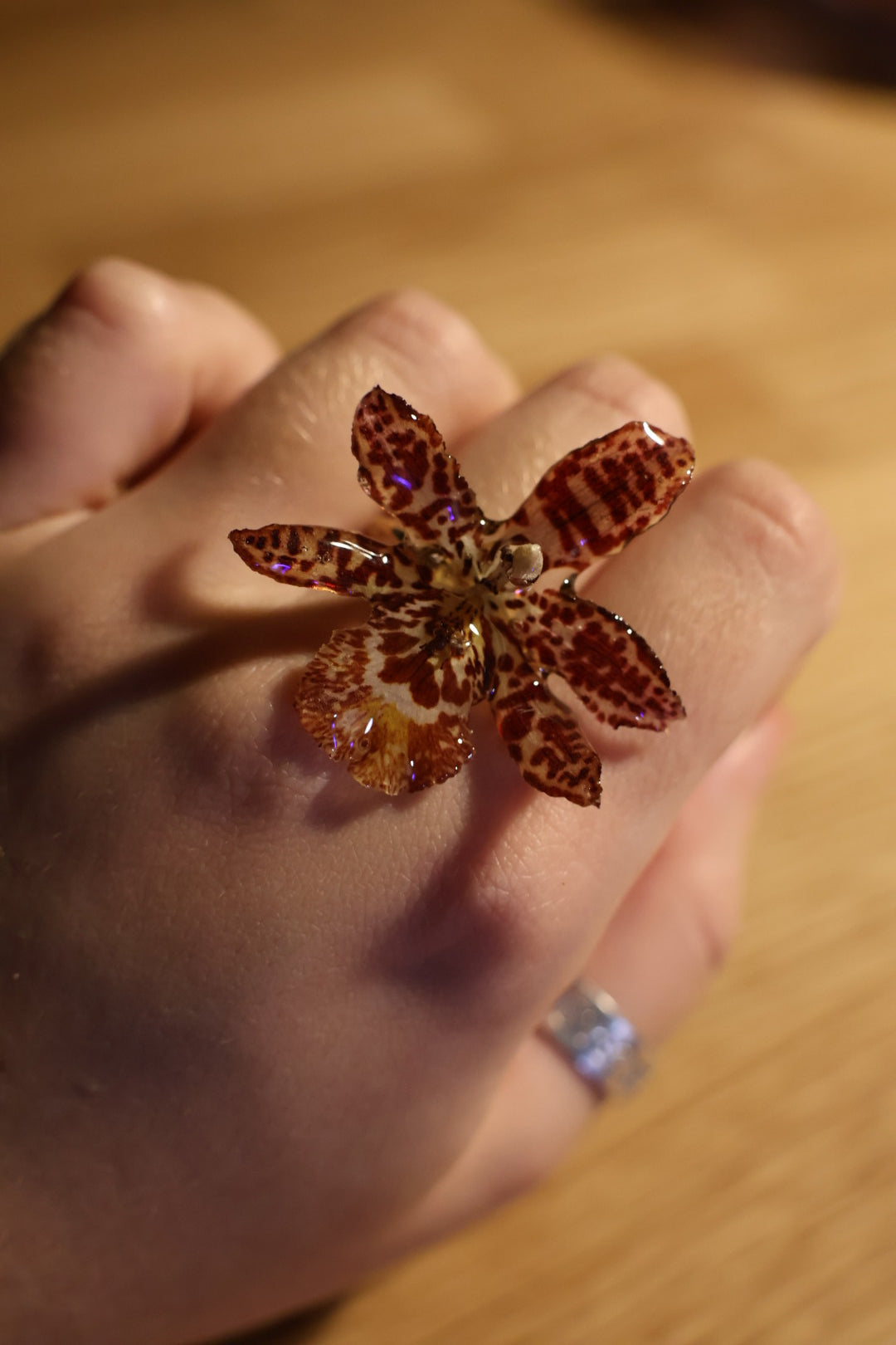 Tiger orchid ring SYLLIA