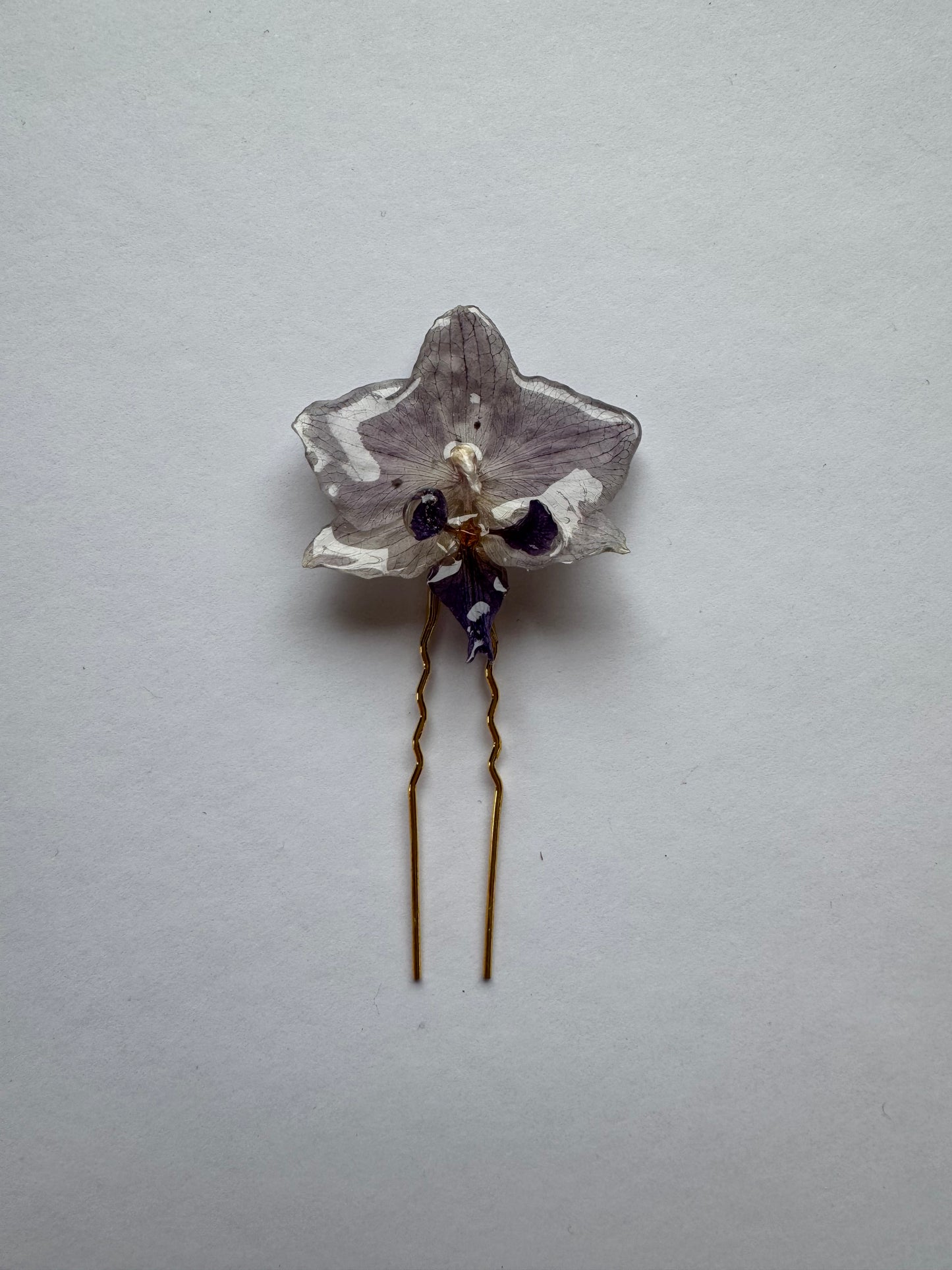 Handmade Real Orchid Mini Hairpins – Preserved Floral Accessories