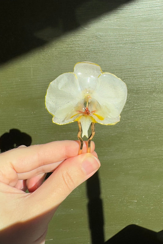 Real orchid hair comb Bridal jewelry