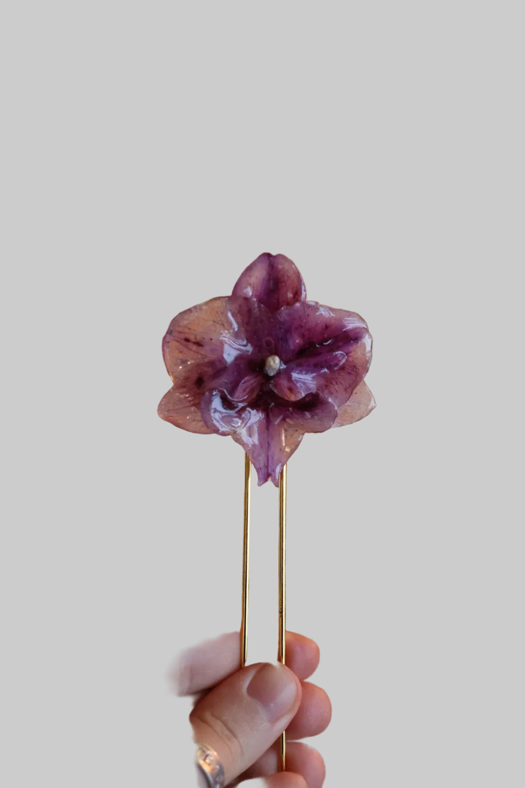Purple orchid hairpin SYLLIA