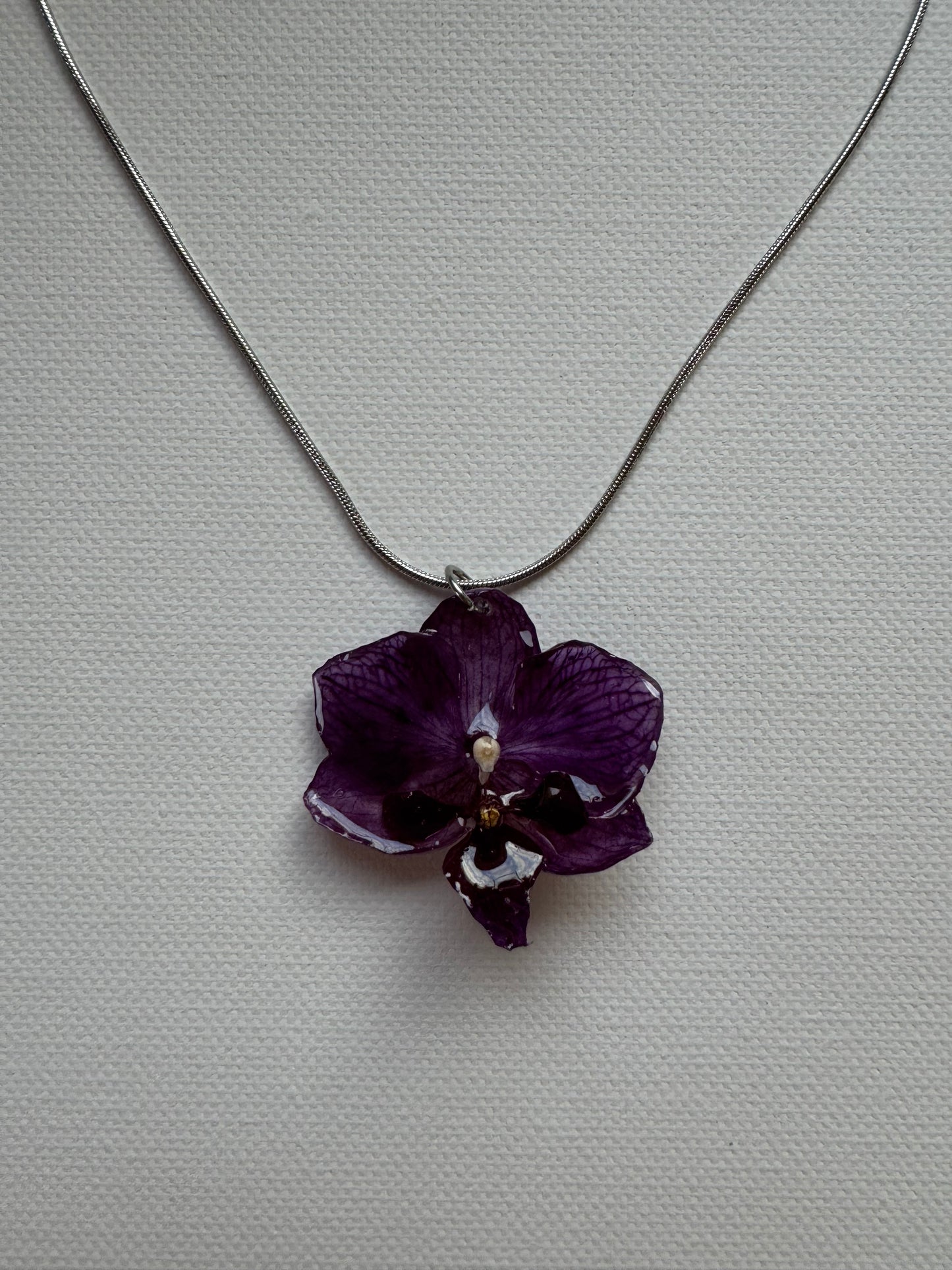 Purple orchid necklace