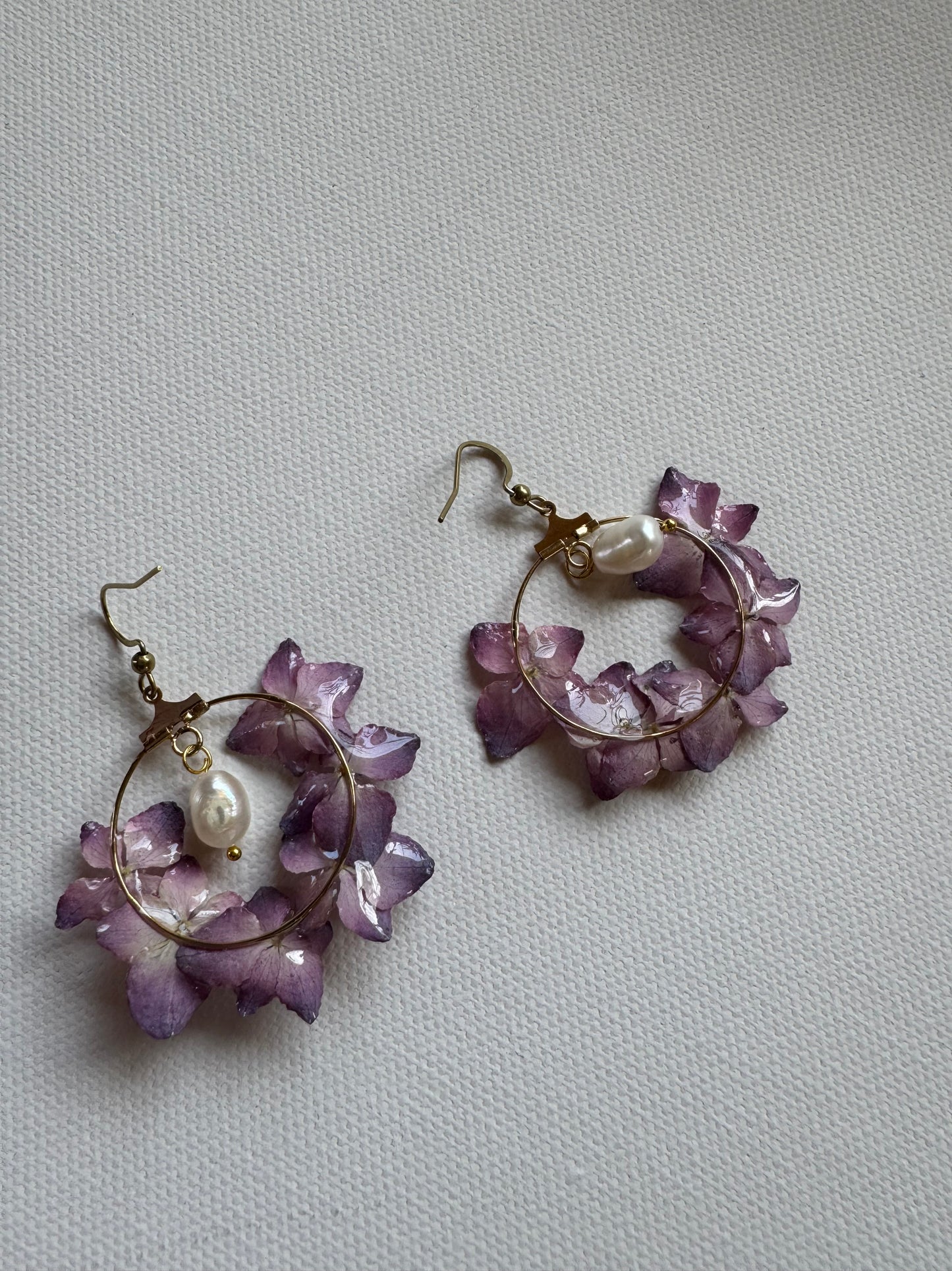 Pink hydrangea hoops