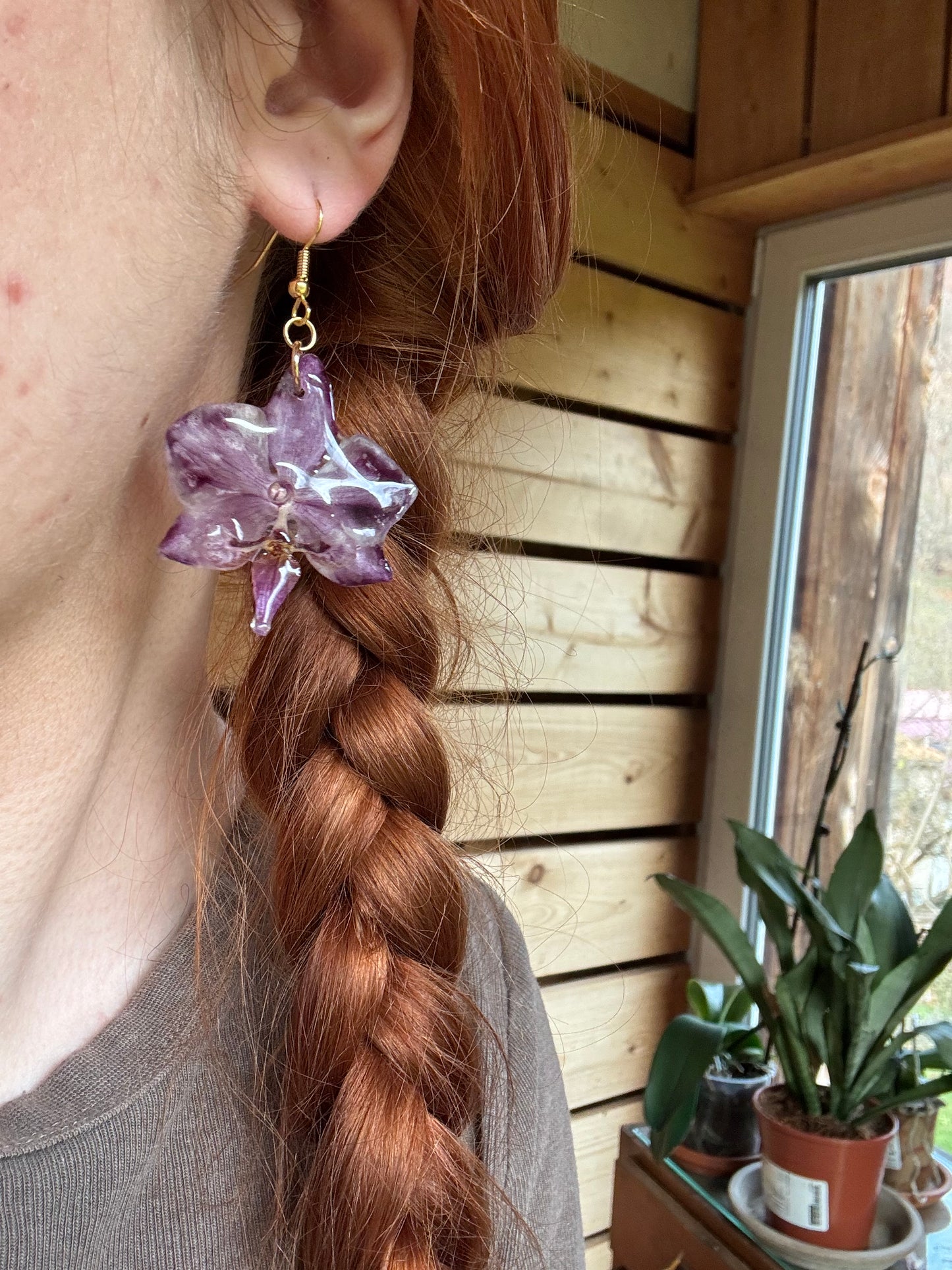 Orchid earrings