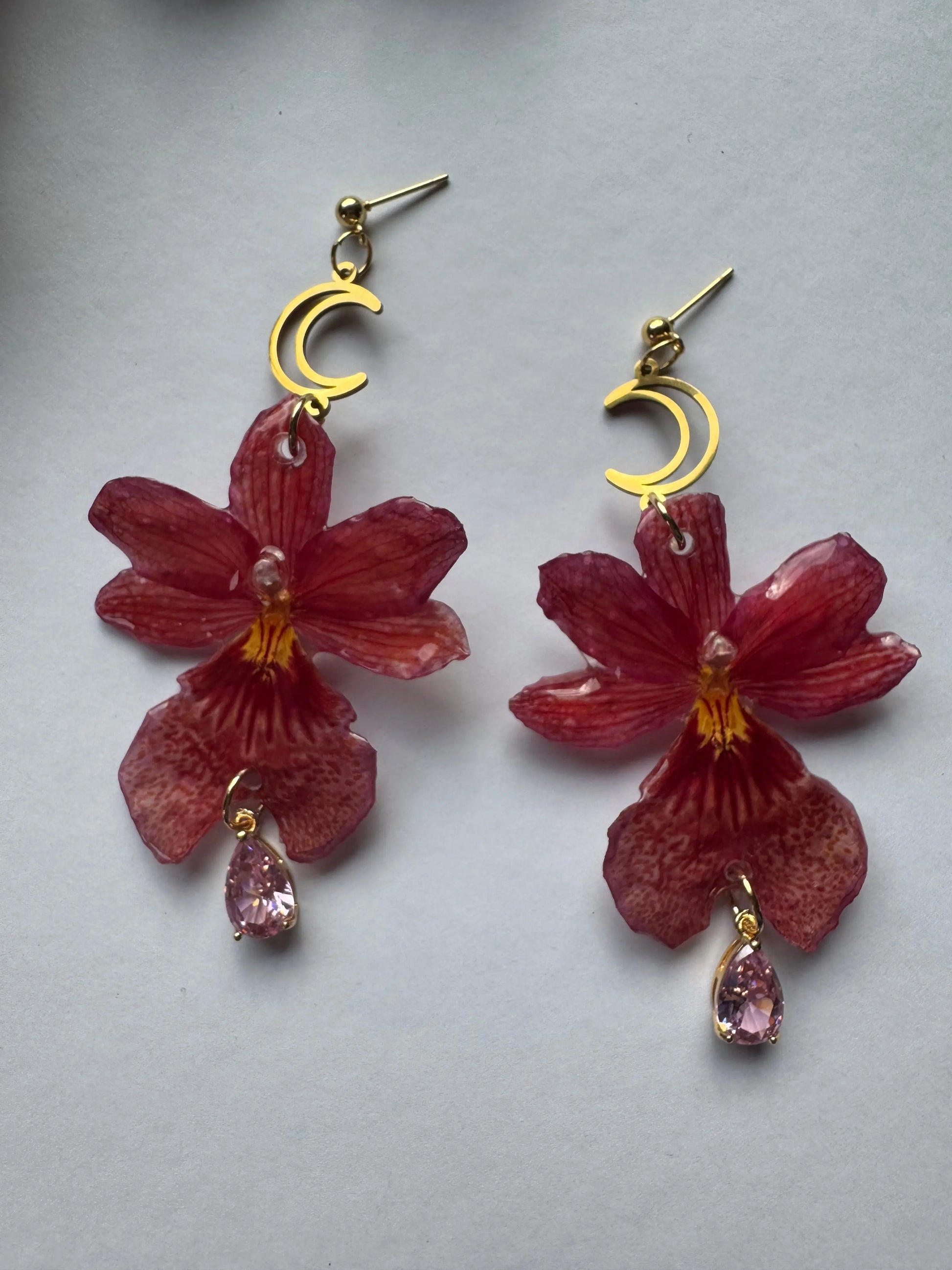 Pink orchid earrings SYLLIA