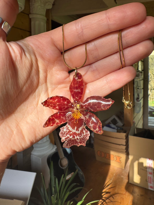 Hybrid orchid necklace