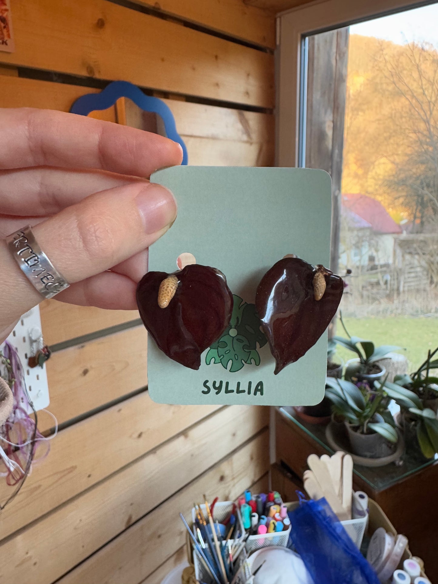 Anthurium earrings
