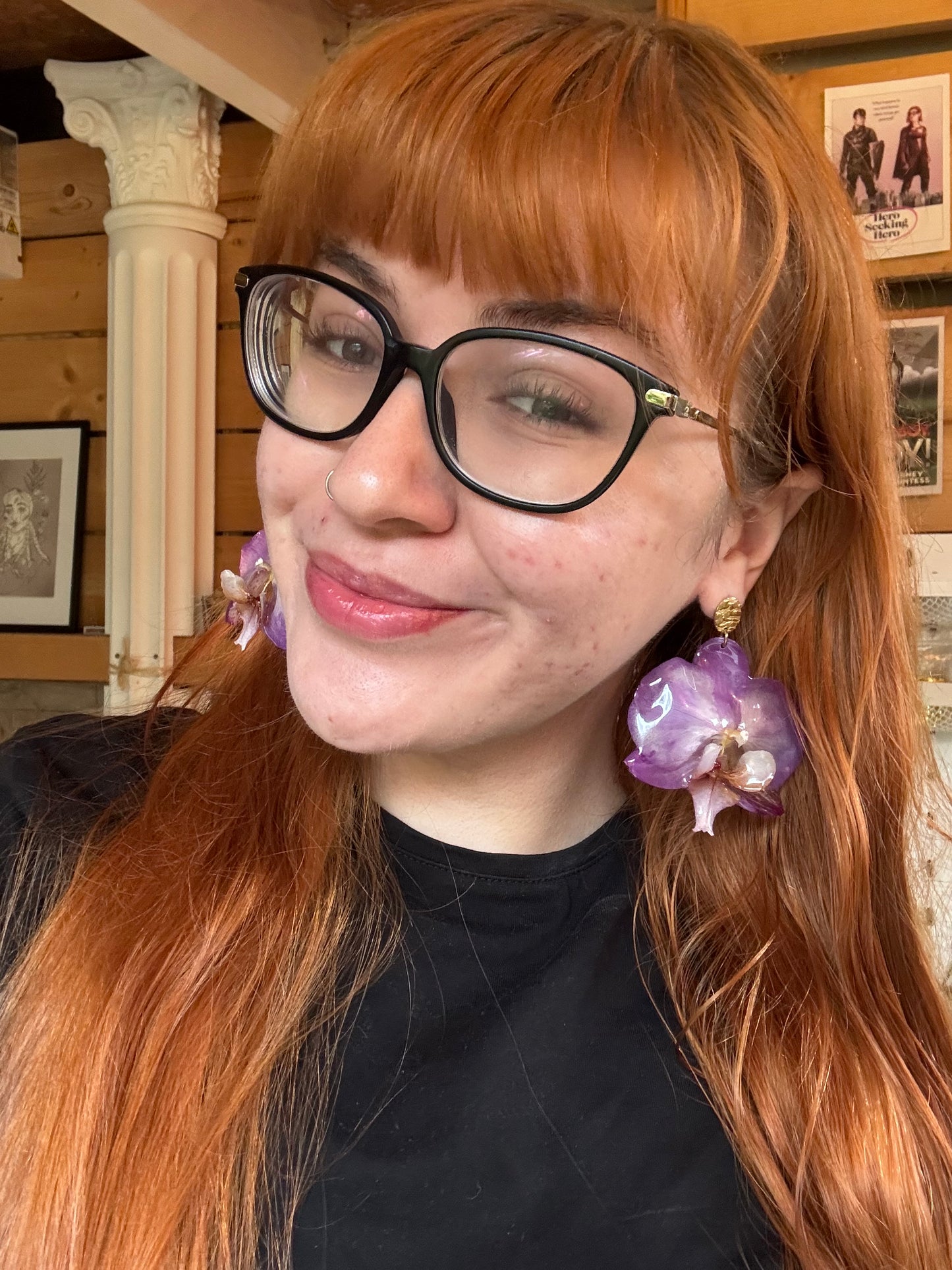 Orchid stud earrings