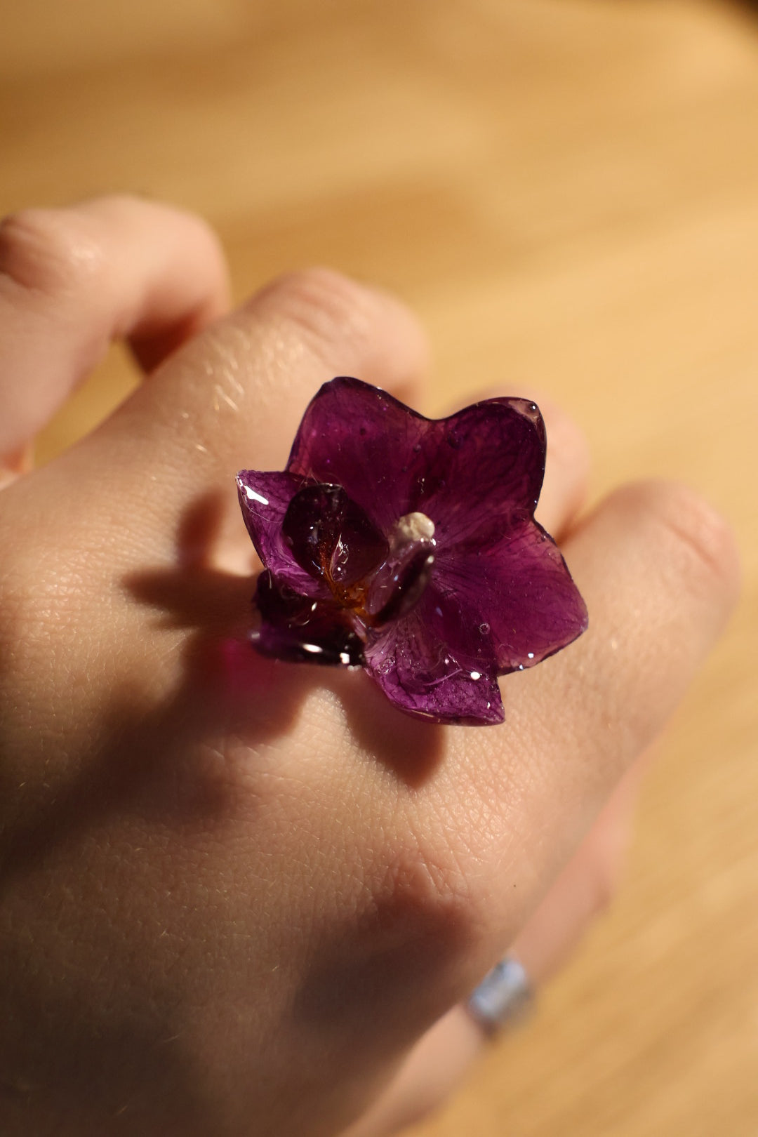 Purple orchid ring SYLLIA