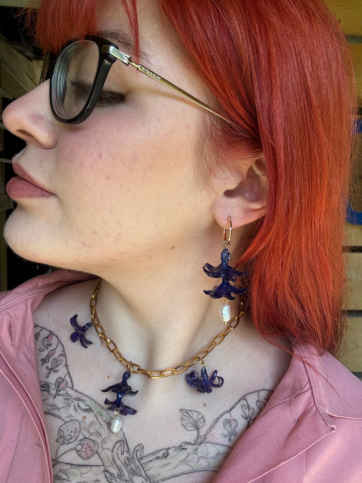 Blue hyacinth choker