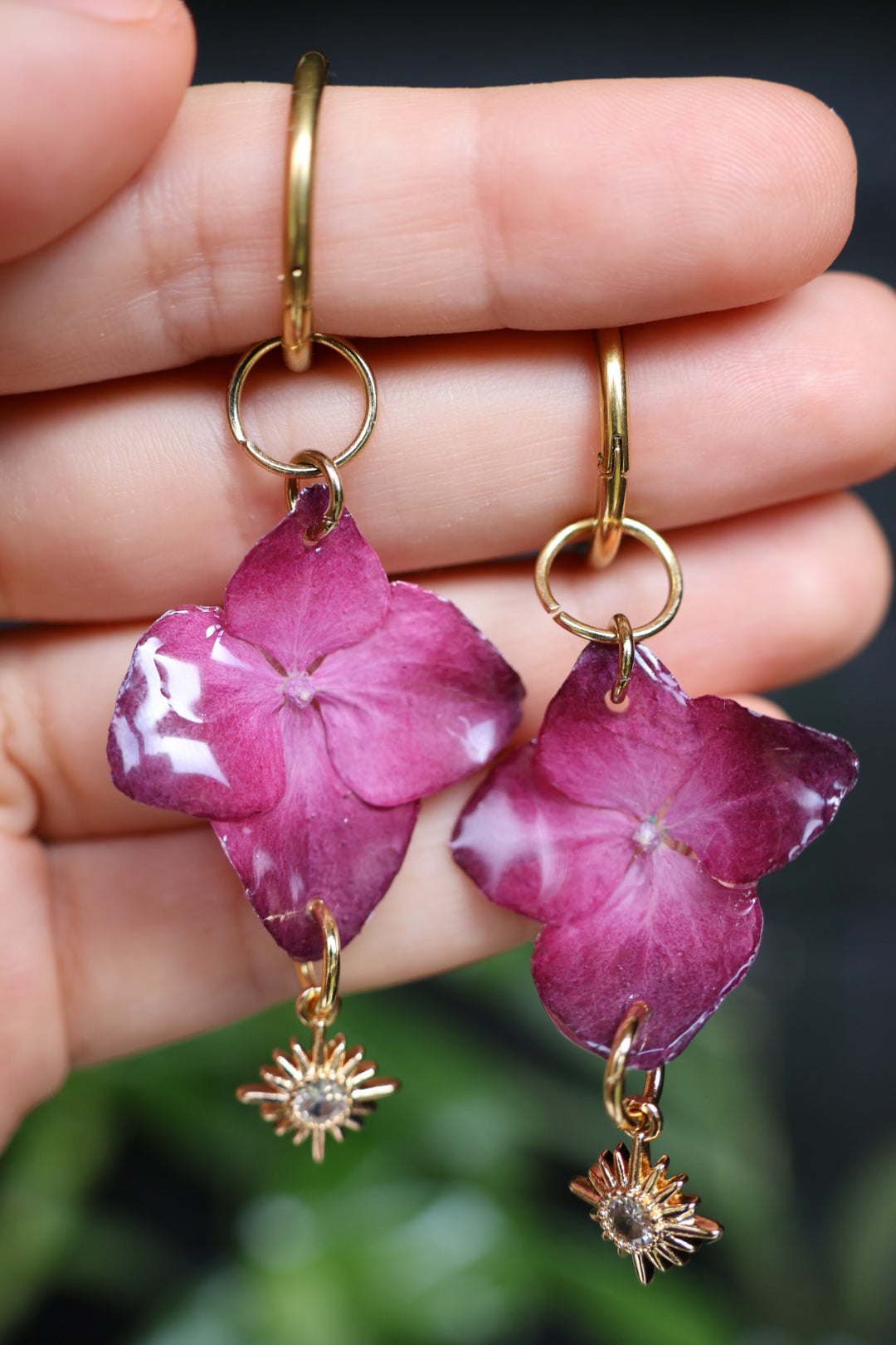 Pink hydrangea hoops