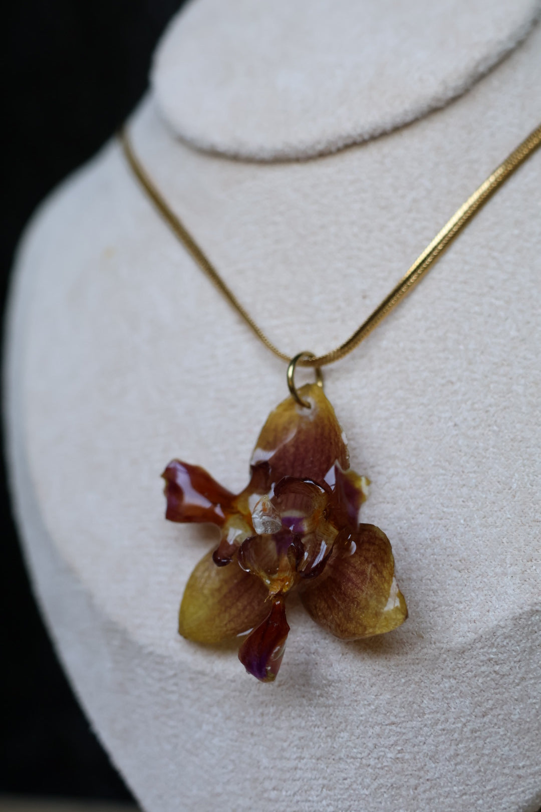 Sunset Peloric orchid necklace