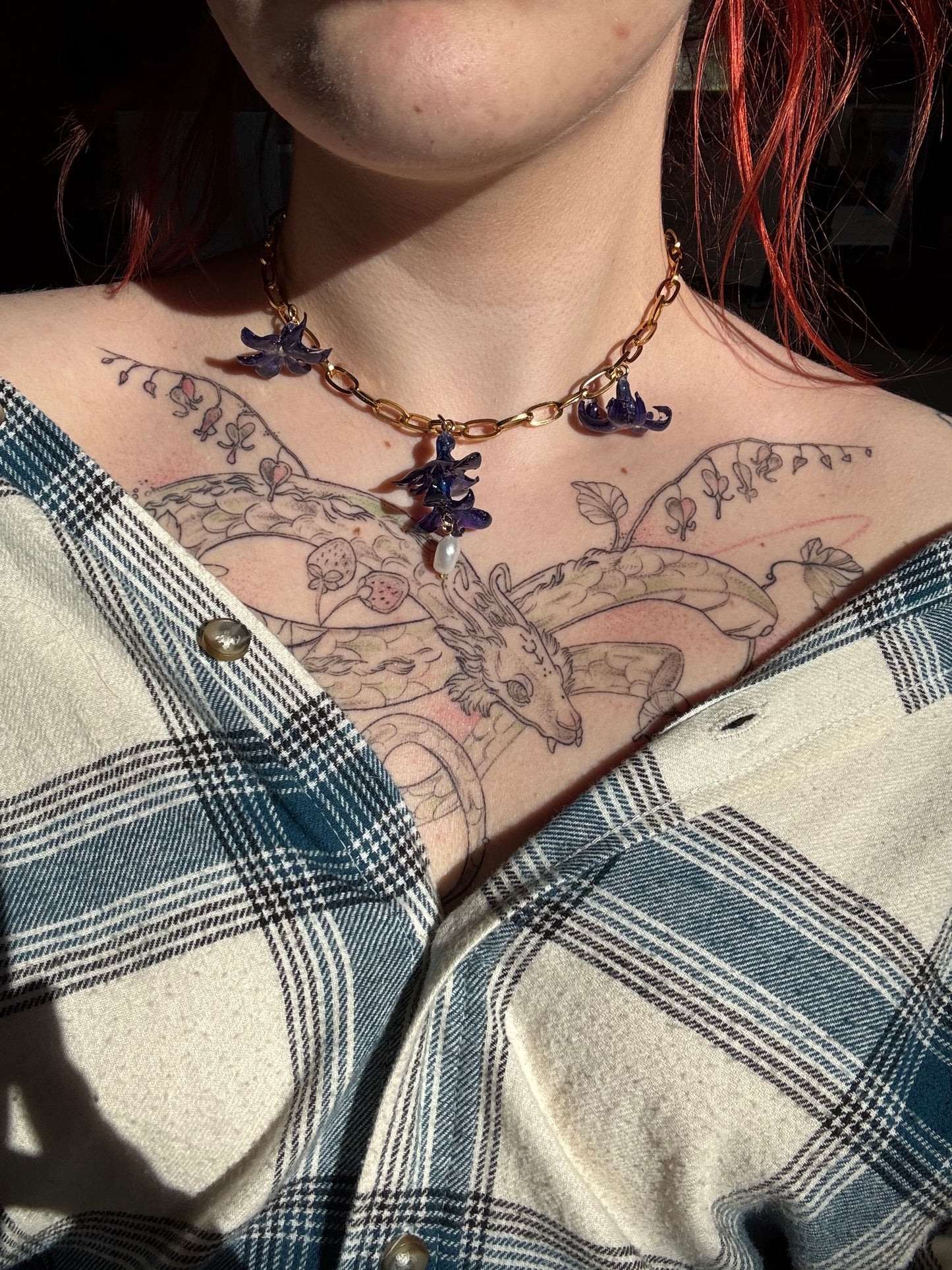 Blue hyacinth choker