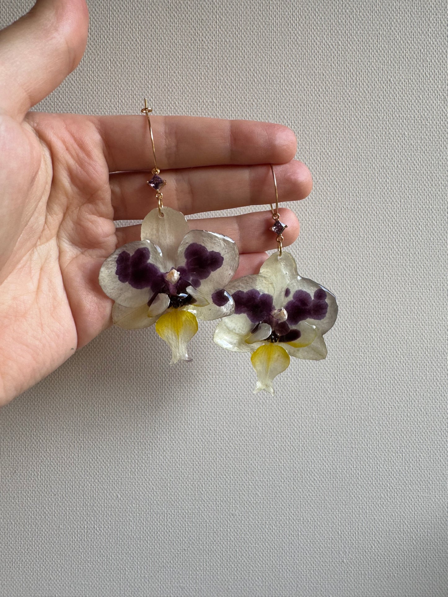 White orchid hoops