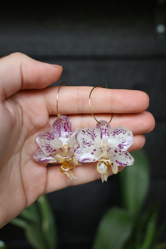 White orchid hoops