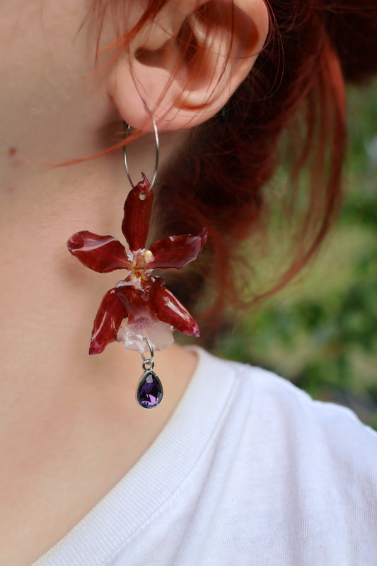Pink orchid hoops
