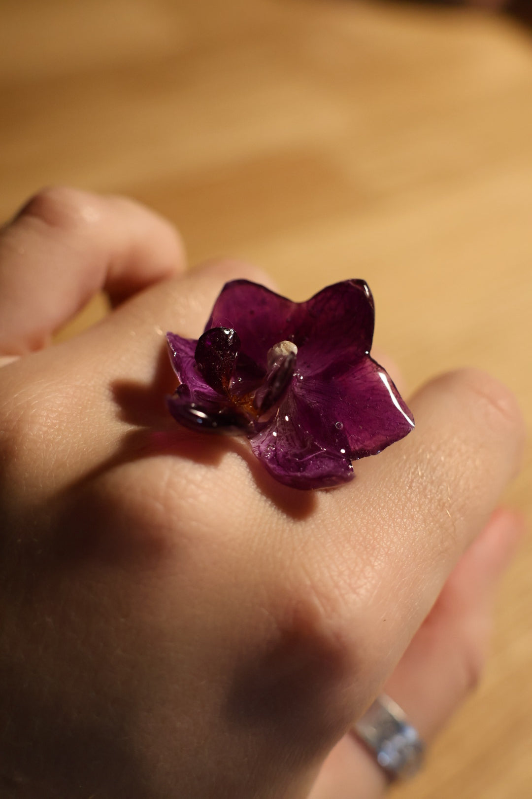 Purple orchid ring SYLLIA