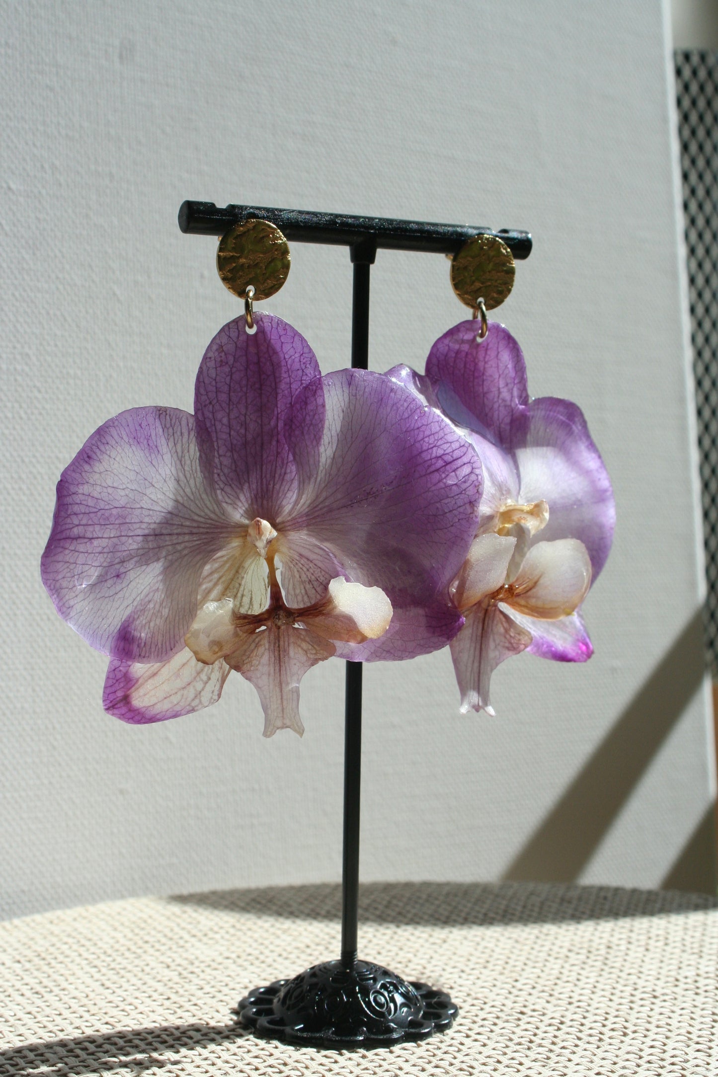 Orchid stud earrings