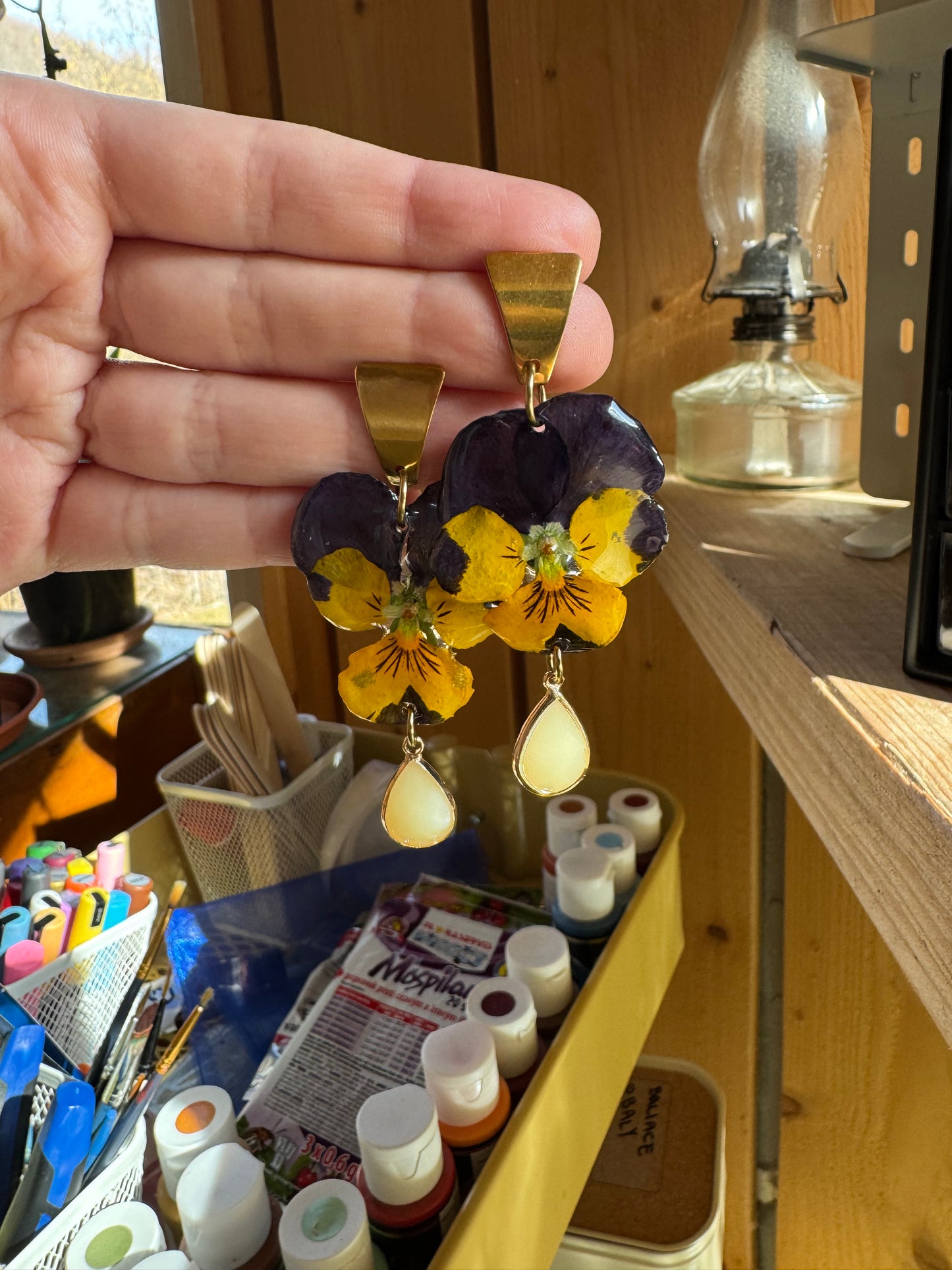 Pansy earrings