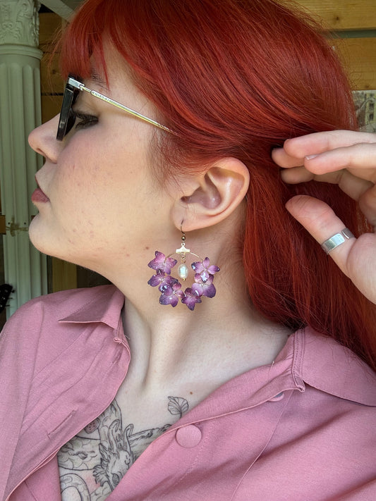 Pink hydrangea hoops