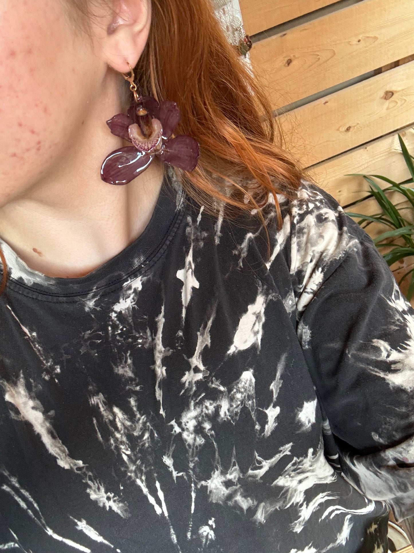 Cymbidium orchid earrings