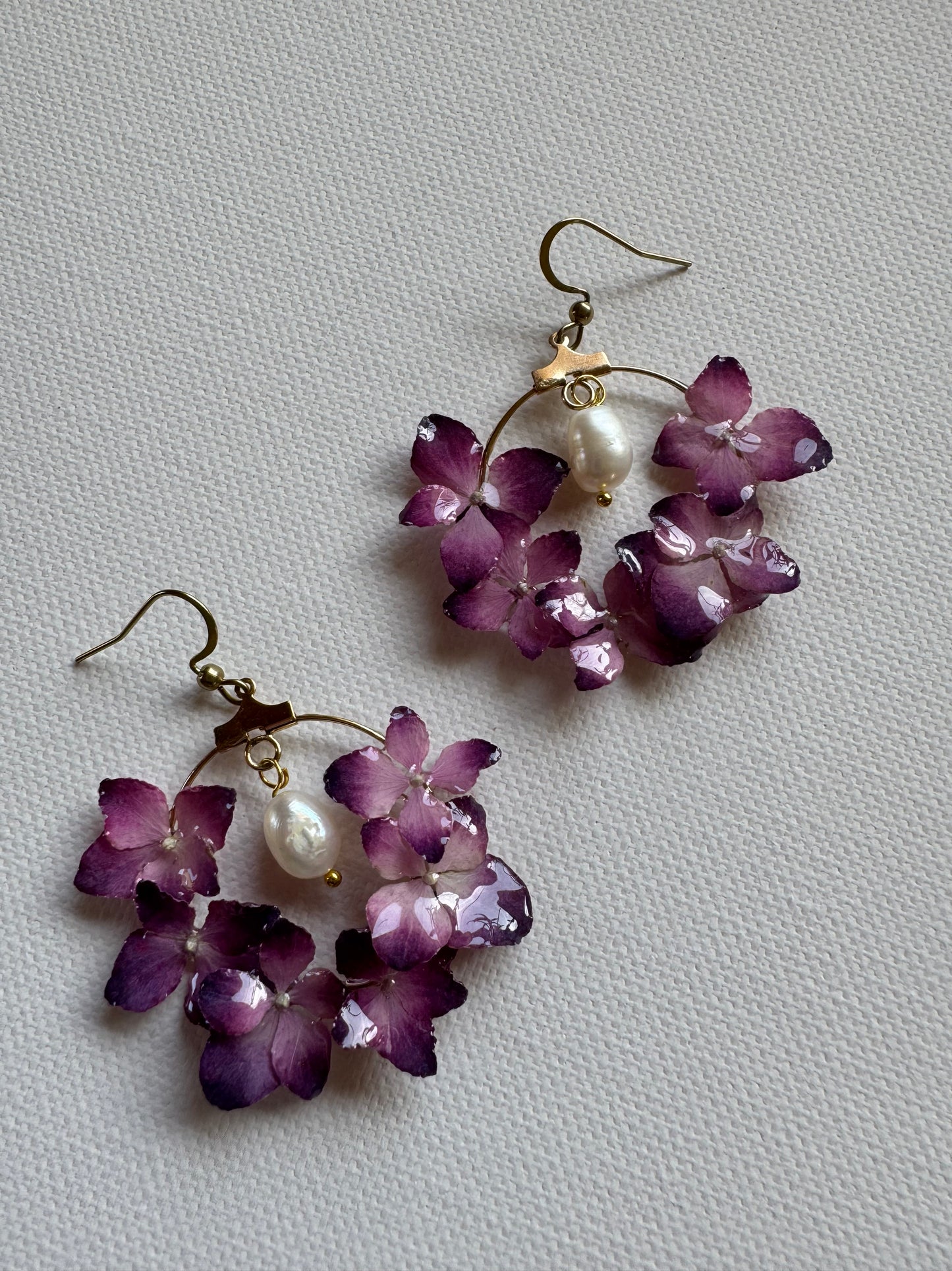 Pink hydrangea hoops