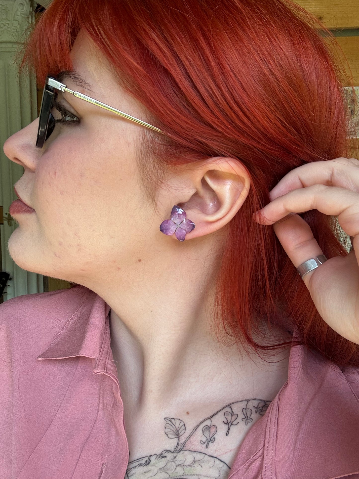 Pink hydrangea studs