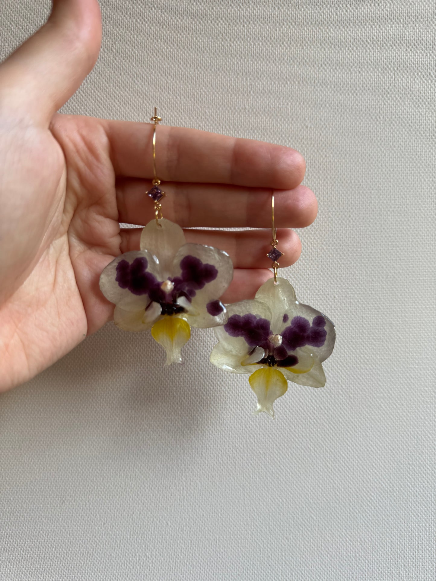 White orchid hoops