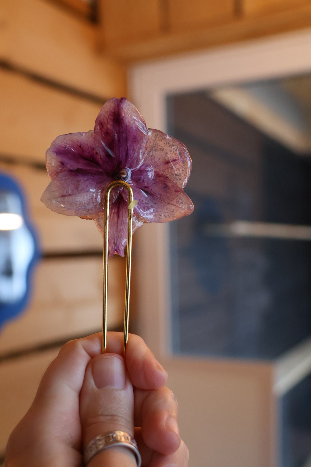 Purple orchid hairpin SYLLIA