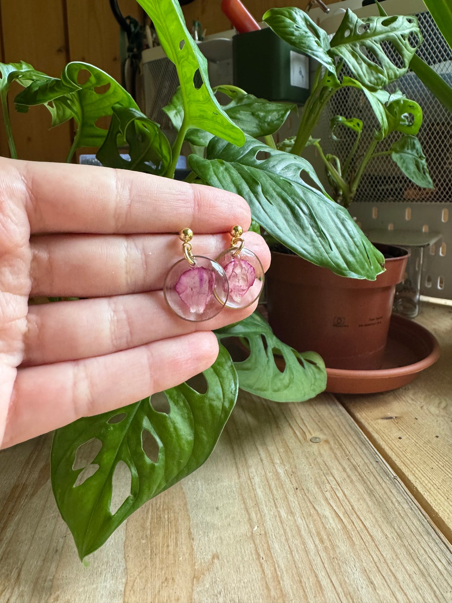 Carnation petals earrings