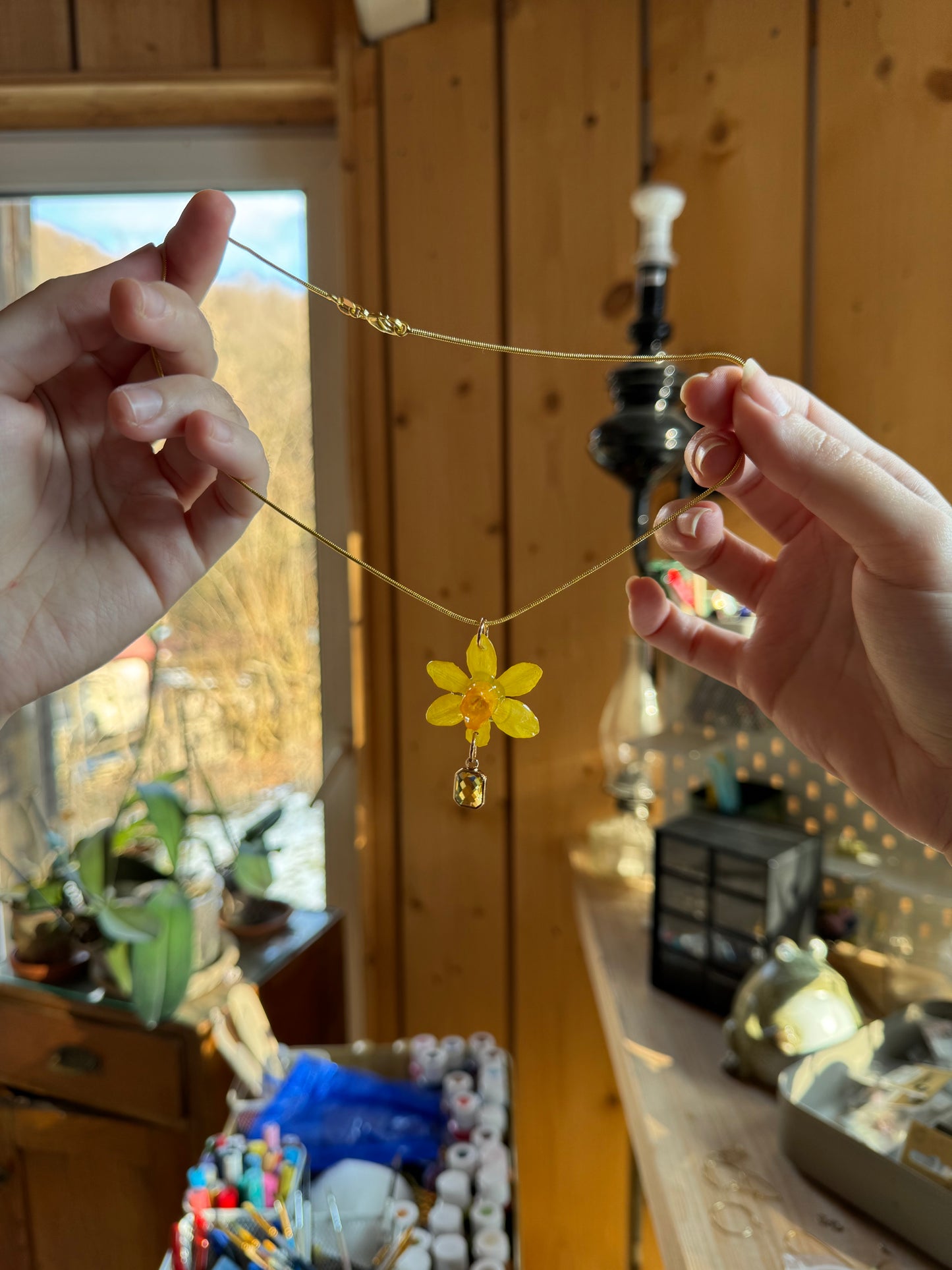 Daffodil necklace