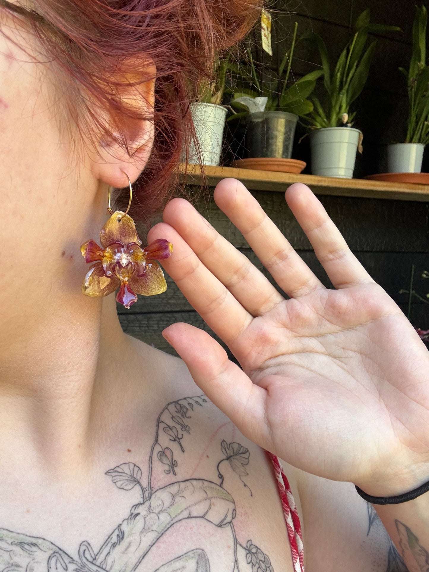 Peloric sunset orchid hoops