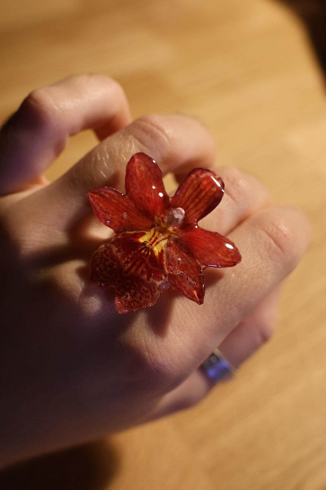Pink orchid ring SYLLIA