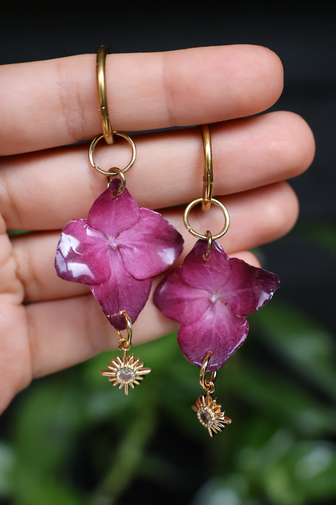 Pink hydrangea hoops