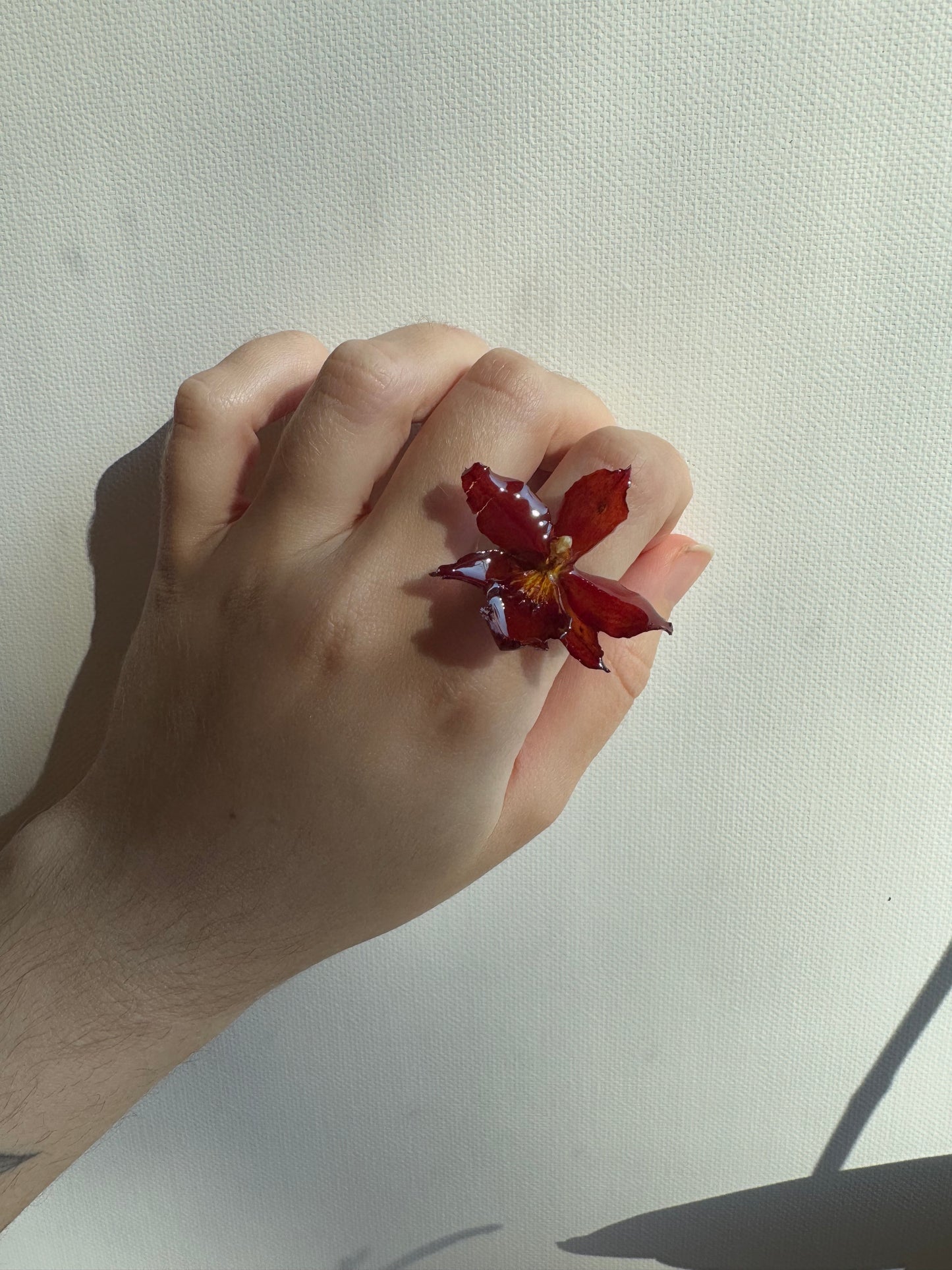 Red orchid ring