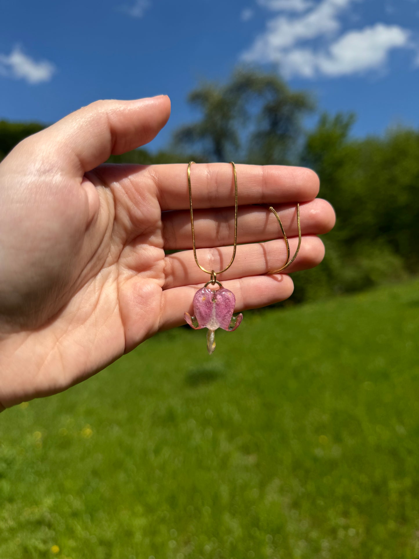 Bleeding hearts necklace