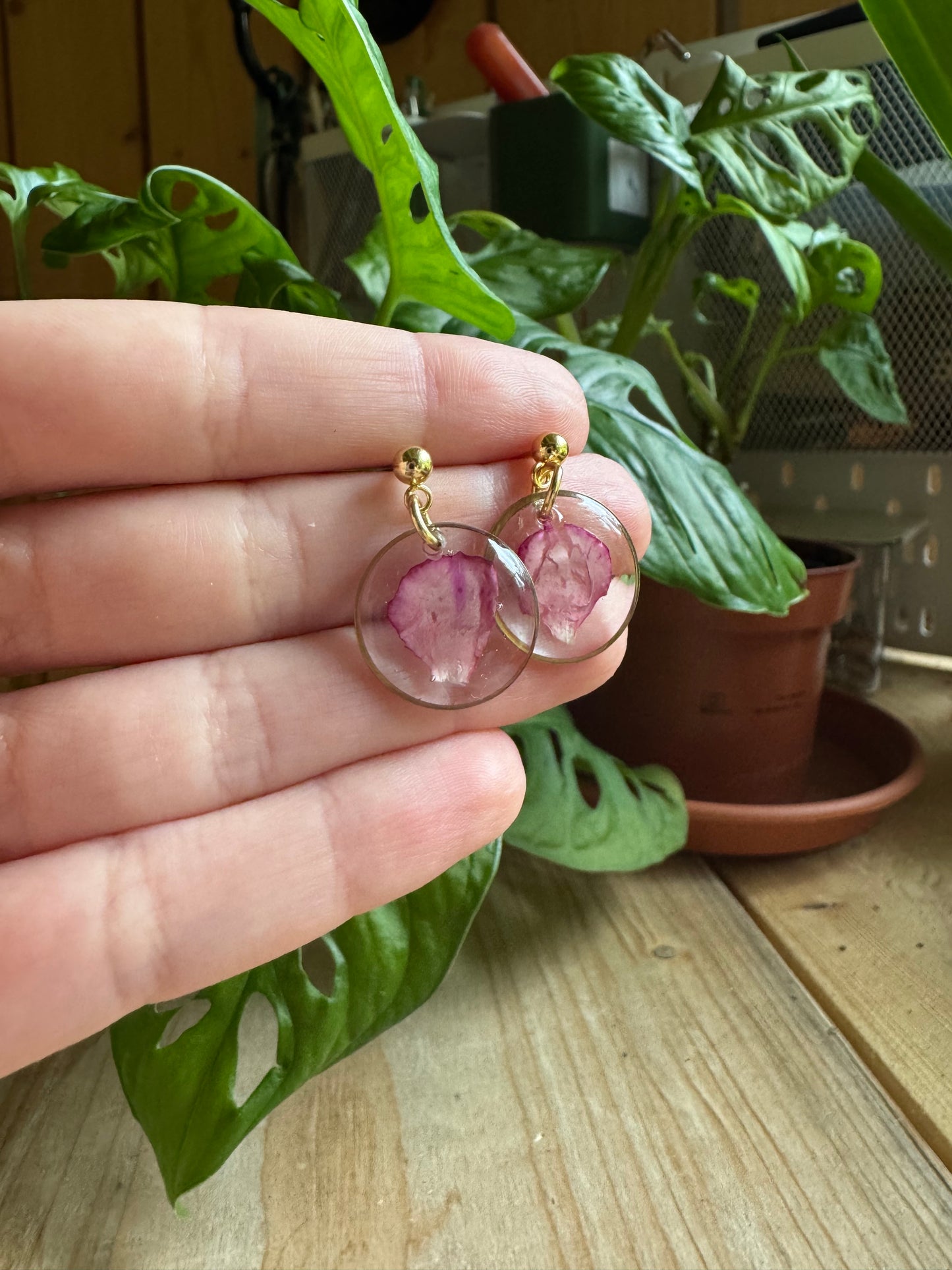 Carnation petals earrings