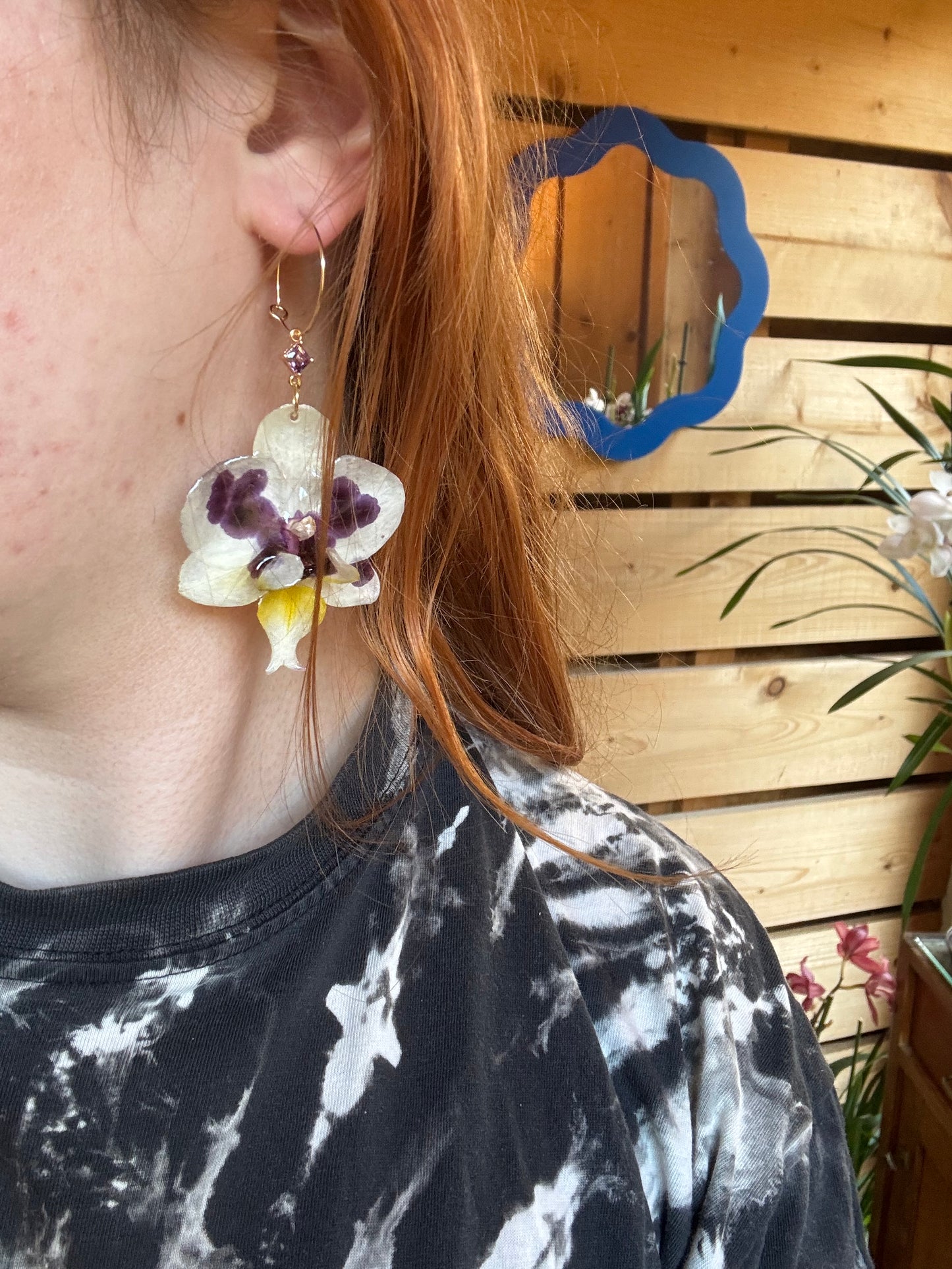 White orchid hoops
