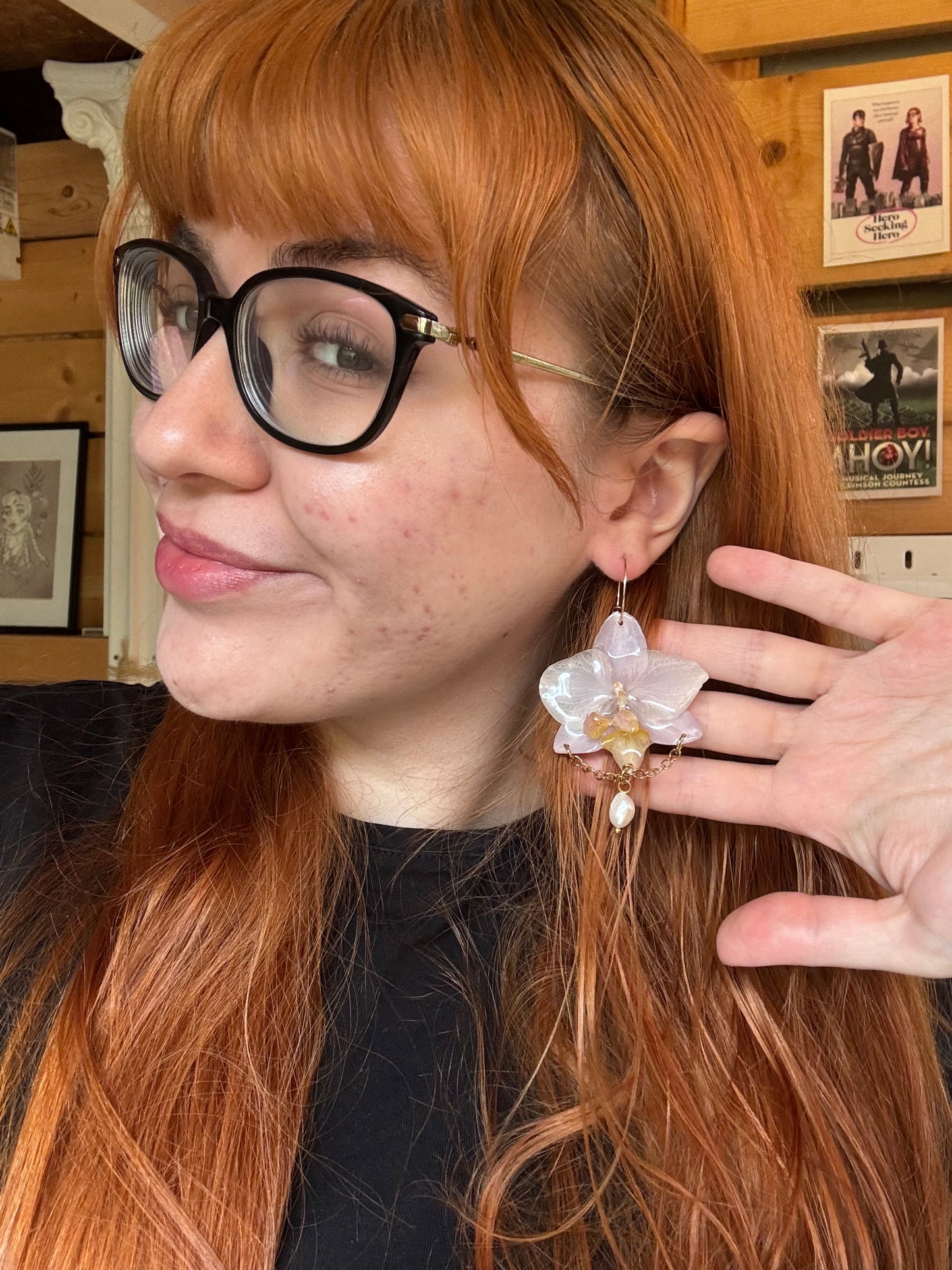 Chain orchid hoops