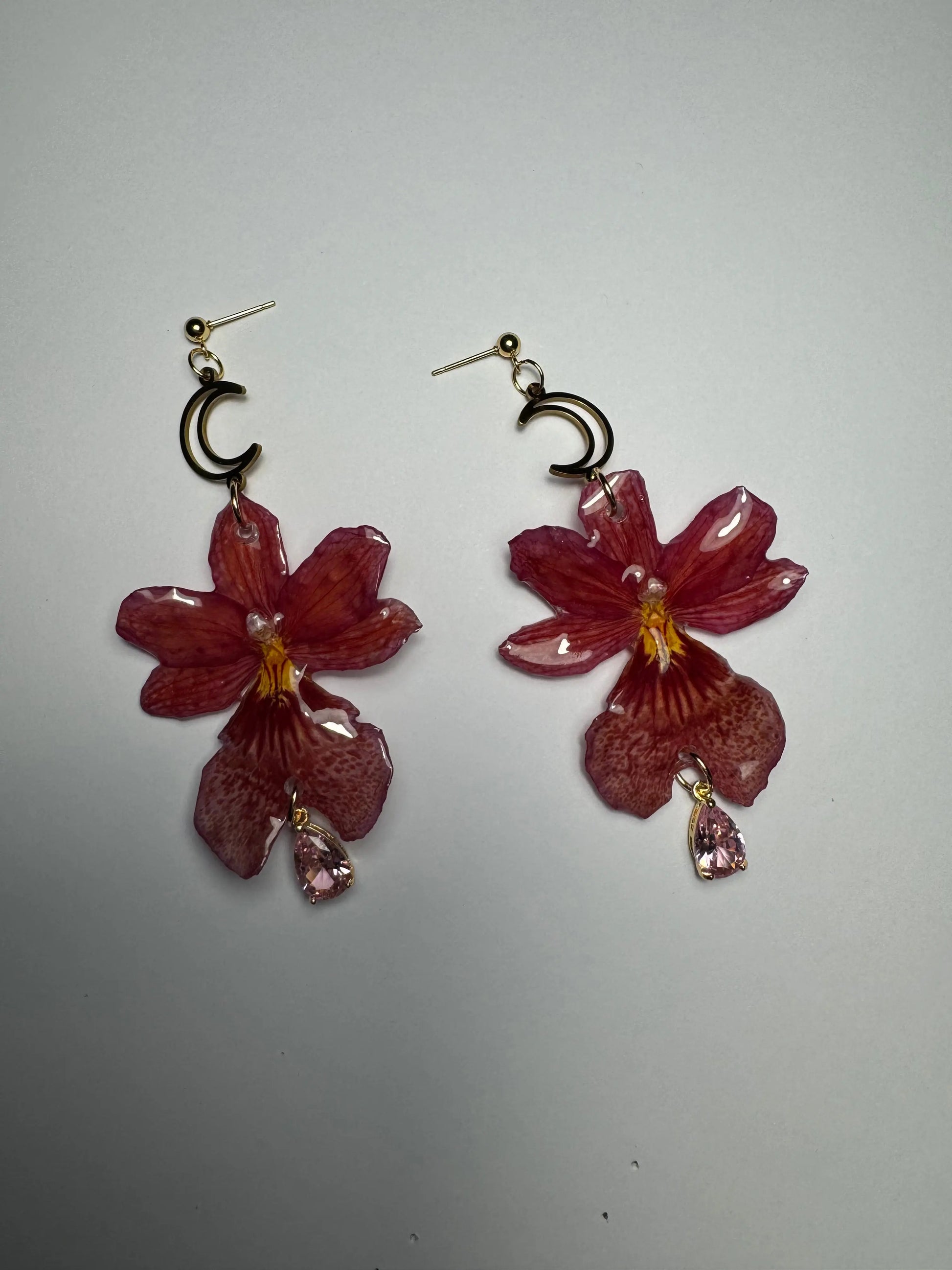 Pink orchid earrings SYLLIA