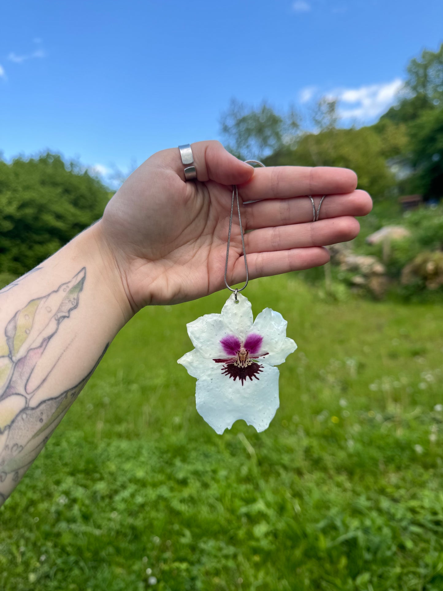 White orchid necklace