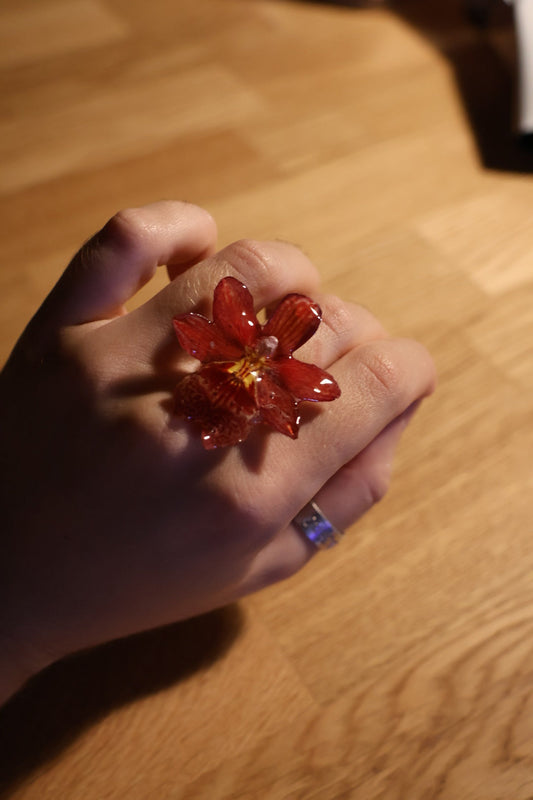 Pink orchid ring SYLLIA