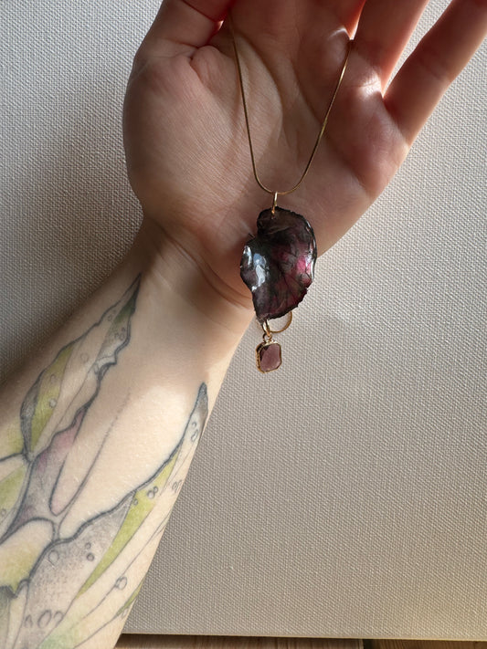 Red begonia necklace