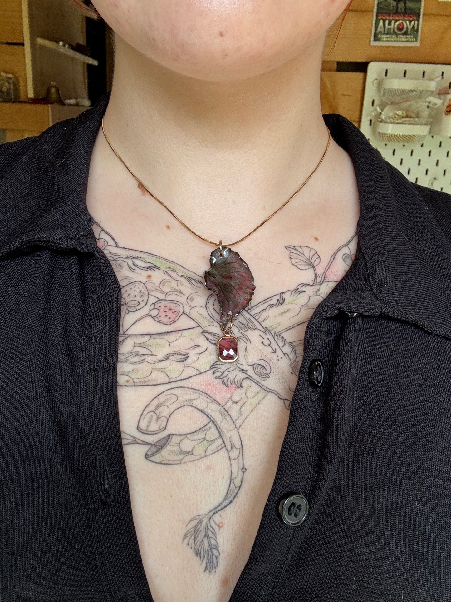 Red begonia necklace