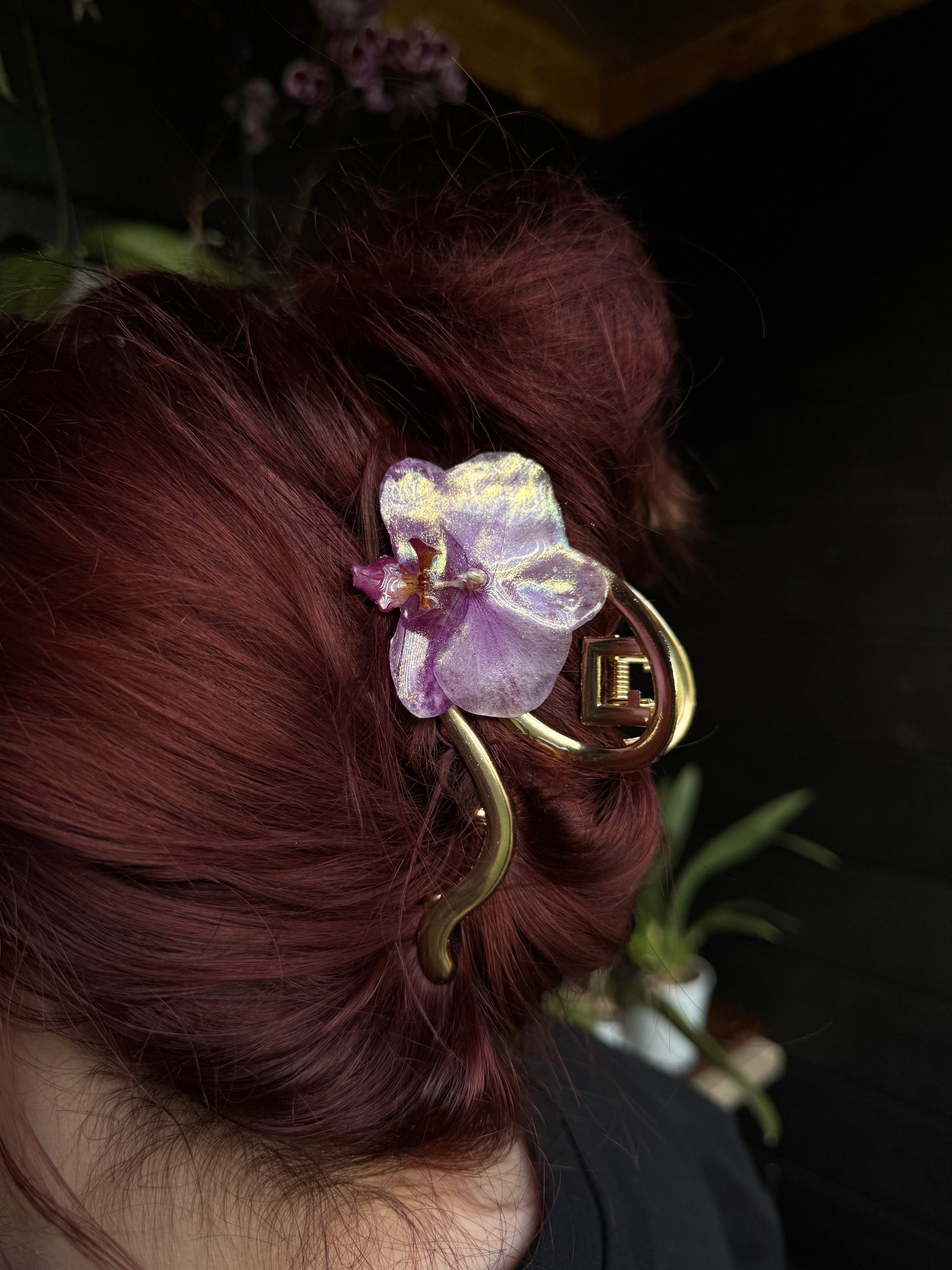 Purple orchid claw clip SYLLIA