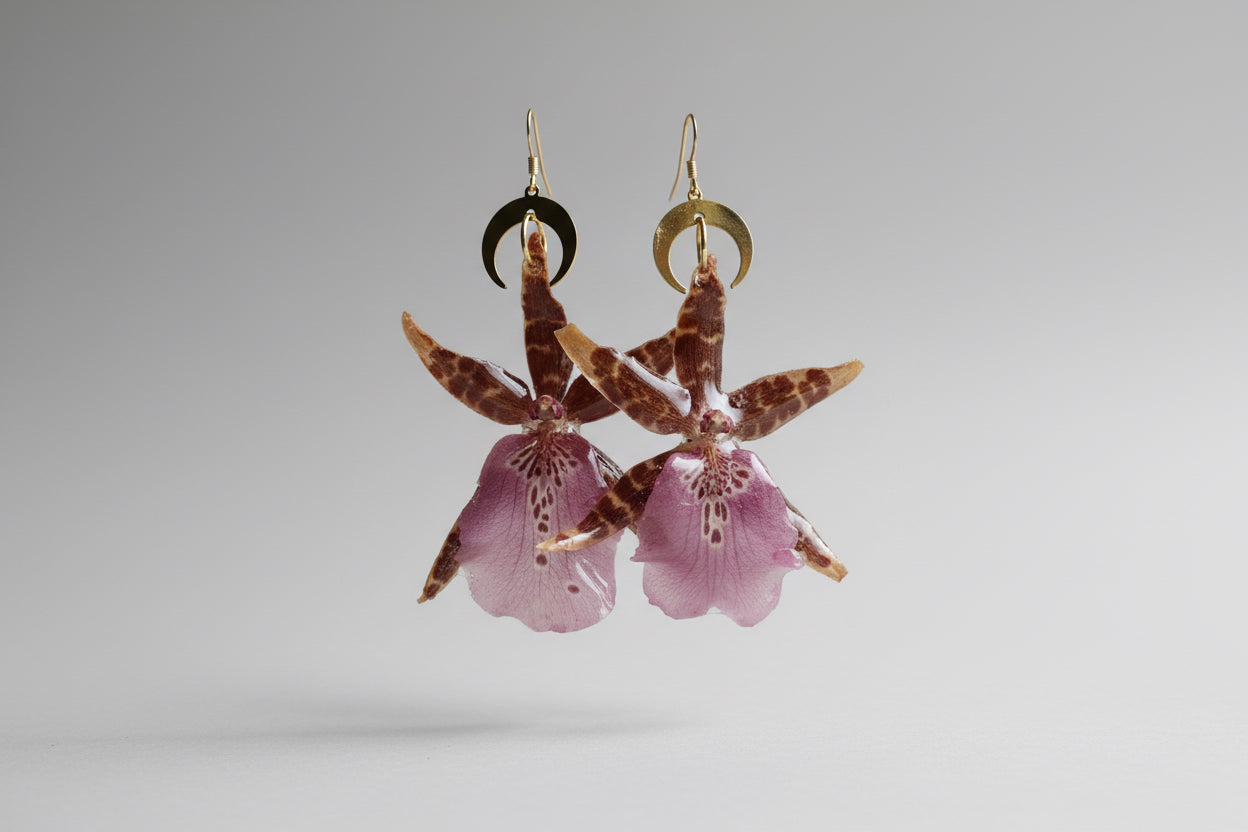 Dotted orchid earrings SYLLIA