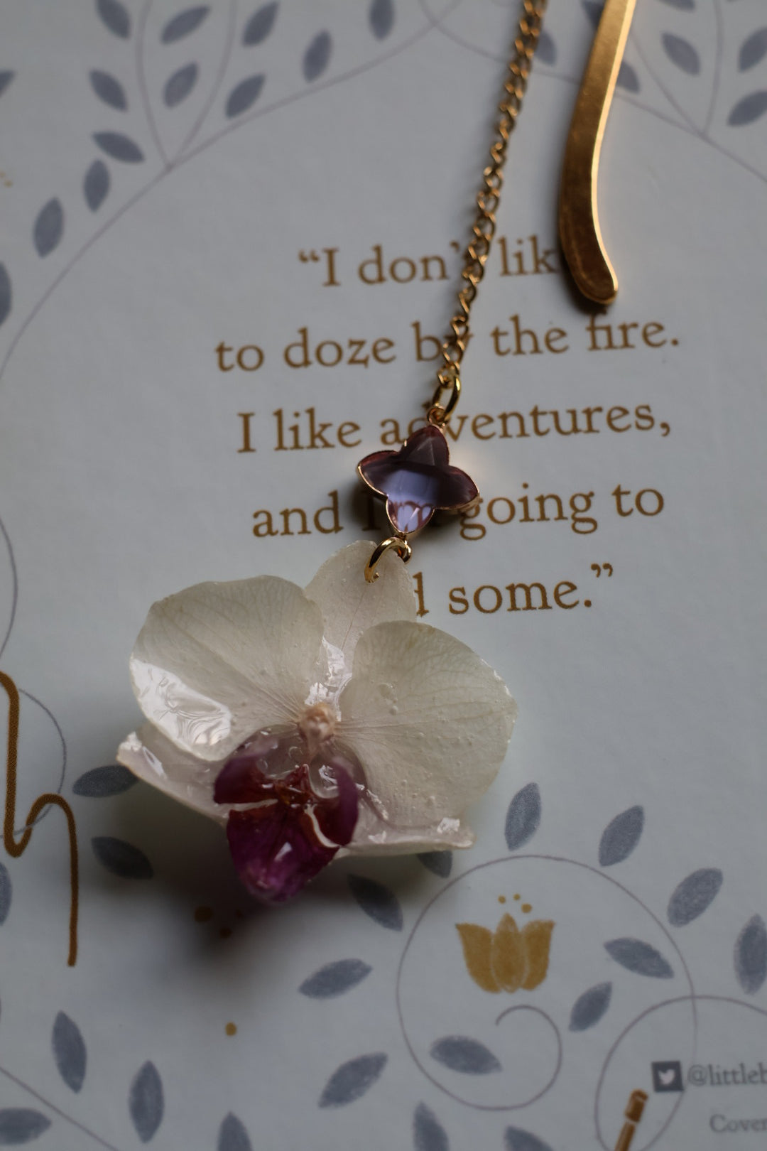 White orchid bookmark SYLLIA