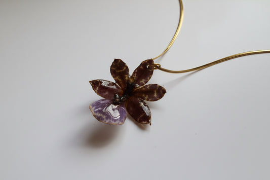 Dark orchid necklace SYLLIA